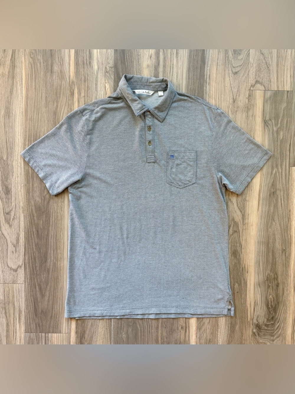 Travis Mathew Golf Pocket Polo in Gray Pattern Size L